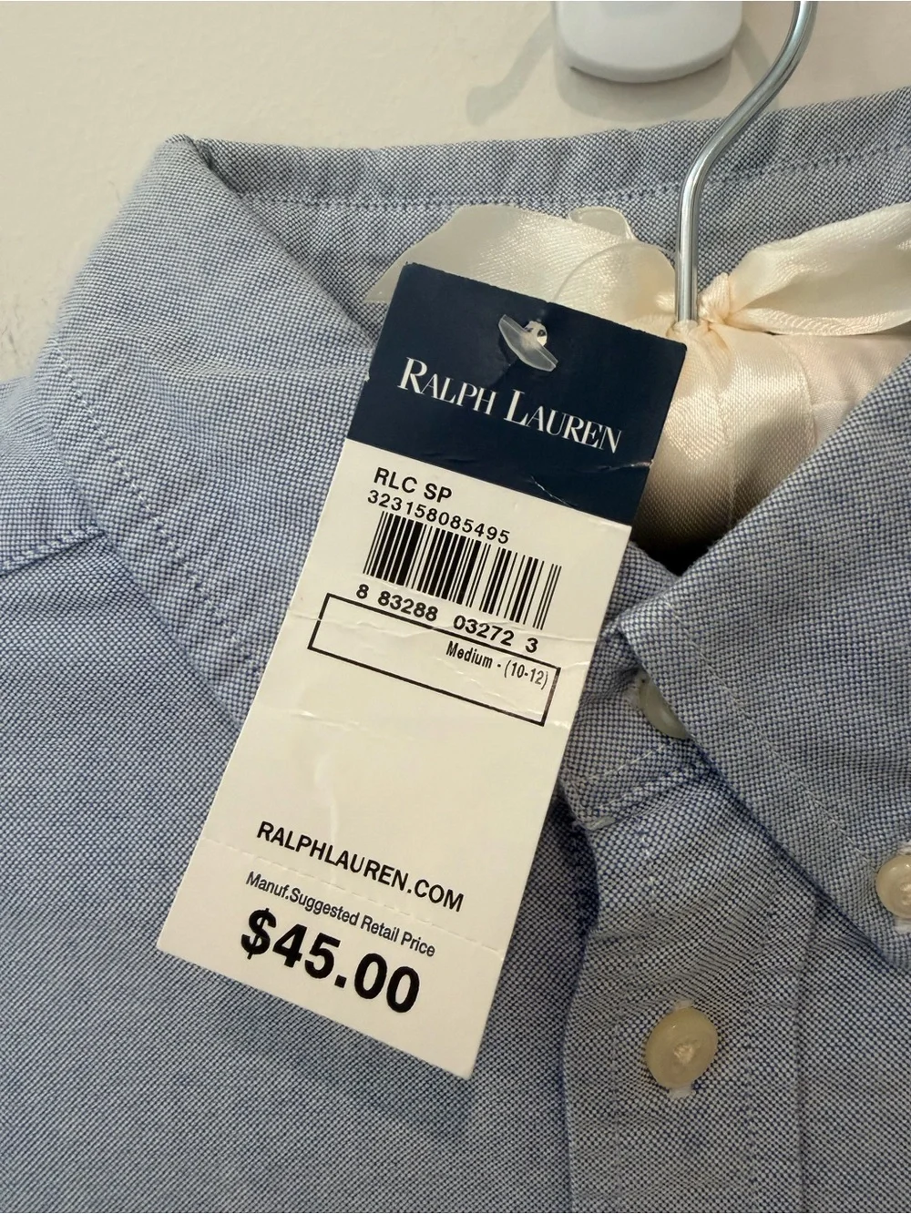 Ralph Lauren Light Blue chambray Button-Down Oxford long sleeve Shirt